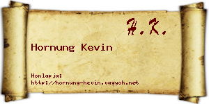 Hornung Kevin névjegykártya